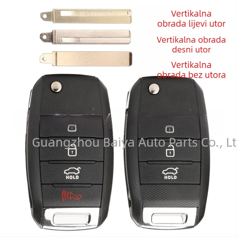 Kućište ključa Kia za sklopivi daljinski – zamjena za 3/4 tipke, plastično kućište; tipka ključa: bakar + plastika; težina 57 g; marka Kutery; kompatibilno s Kia