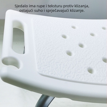 Stolica za kupaonicu za starije osobe, okretna, protuklizna, od aluminijske legure, tuš stolica, ne sklopiva