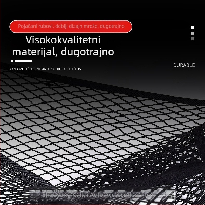 Mrežasta torba za prtljažnik automobila, od tekstila, viseća, univerzalna, prilagodljiva, moguć ispis logotipa