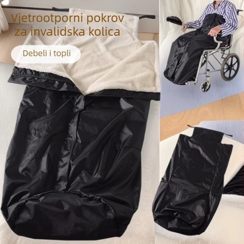 Termo deka za invalidska kolica s polovičnim pokrovom; smjesa svile i baršuna; glavni materijal: beddy velvet; sadržaj glavnog materijala 91–100%; podmaterijal: Oxford cloth + bedi velvet; strojno pranje.