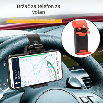 Držač za telefon i navigaciju u automobilu | prijenosni držač za volan, plastična konstrukcija