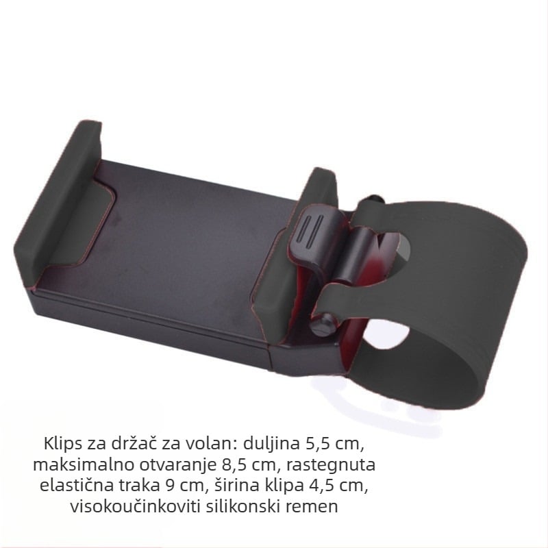 Držač za telefon i navigaciju u automobilu | prijenosni držač za volan, plastična konstrukcija