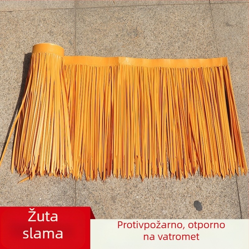 Krov od mekanog PVC-a – imitacija slame – za vanjsku dekoraciju havajske zabave, prilagodljiva, topljivo oblikovanje u jednom komadu, pakirano u prozirnu PP vrećicu