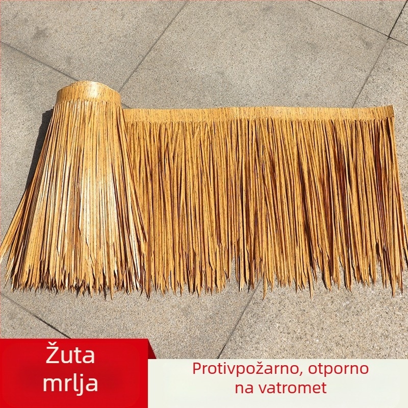 Krov od mekanog PVC-a – imitacija slame – za vanjsku dekoraciju havajske zabave, prilagodljiva, topljivo oblikovanje u jednom komadu, pakirano u prozirnu PP vrećicu