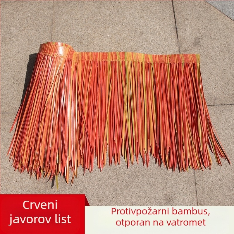 Krov od mekanog PVC-a – imitacija slame – za vanjsku dekoraciju havajske zabave, prilagodljiva, topljivo oblikovanje u jednom komadu, pakirano u prozirnu PP vrećicu