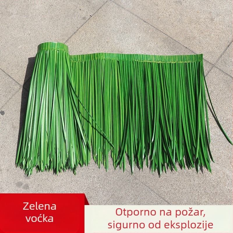 Krov od mekanog PVC-a – imitacija slame – za vanjsku dekoraciju havajske zabave, prilagodljiva, topljivo oblikovanje u jednom komadu, pakirano u prozirnu PP vrećicu