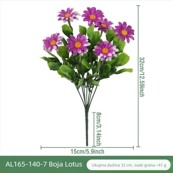 Umjetni cvjetovi Daisy – plastični, injekcijsko oblikovani, sorta Daisy; za vanjsku upotrebu, rekviziti za fotografiju i kućna dekoracija.