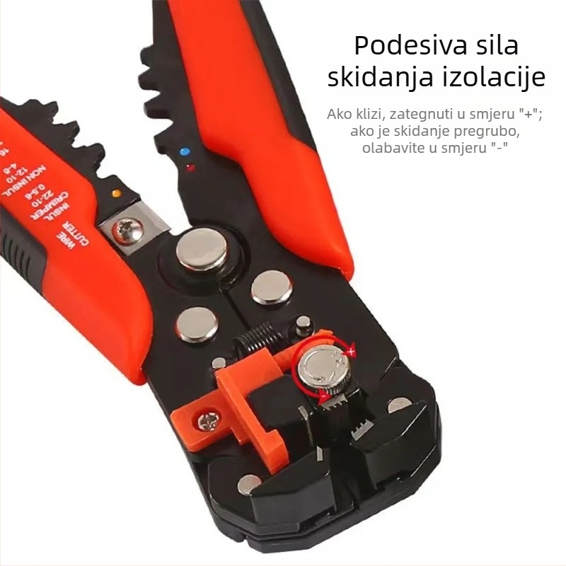 Električarski alat za skidanje izolacije s automatskim rezanjem, četverozub i trozub, ravna glava, težina 0,362 kg, marka Shandong Sike Tools