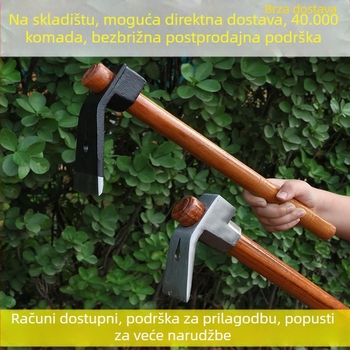 Motika od manganskog čelika za vrt, čvrsta sva-čelična konstrukcija, ojačana, za poljoprivrednu upotrebu, dvostruka upotreba, za kopanje zimskih bambusovih izdanka