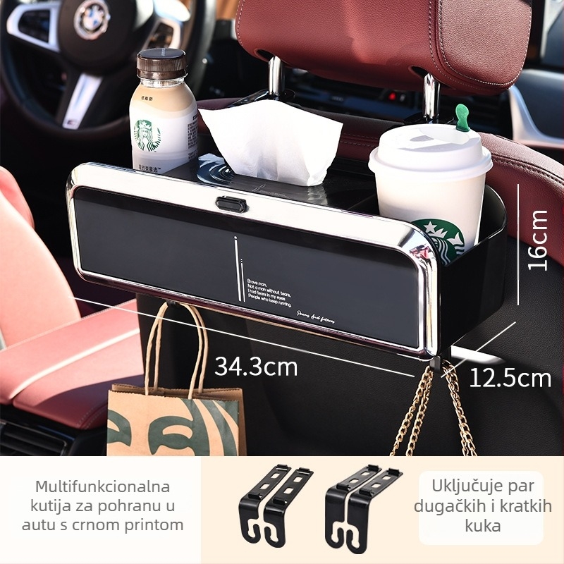 Kutija za maramice za automobil – višefunkcionalno skladište, plastično kućište, moderan minimalistički stil, mogućnost prilagodbe