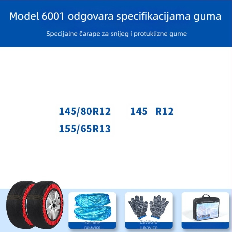 Peace and Peace zimske čarape za gume — protuklizni tekstil, prilagodljive za posebne automobile, težina 1–1,5 kg