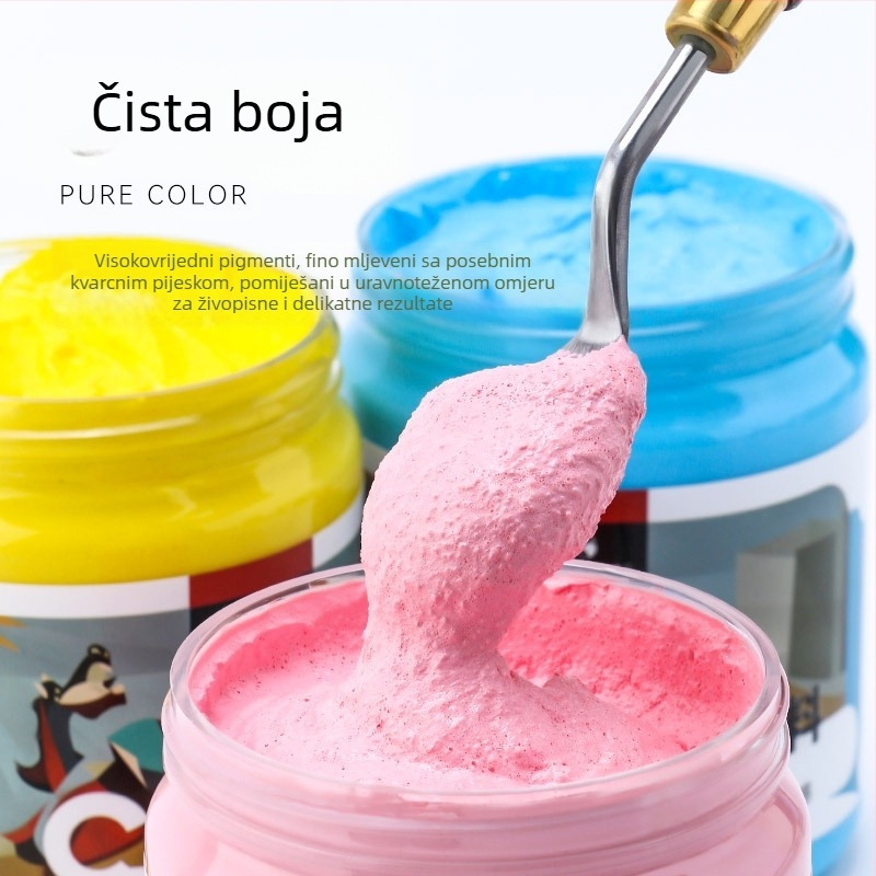 Set pigmenta za teksturnu slikanje tvrtke Zhongsheng Painting Material, polipropilenska osnova, 300 ml, 36 bočica u kutiji, IP odobrenje za umjetničko stvaranje