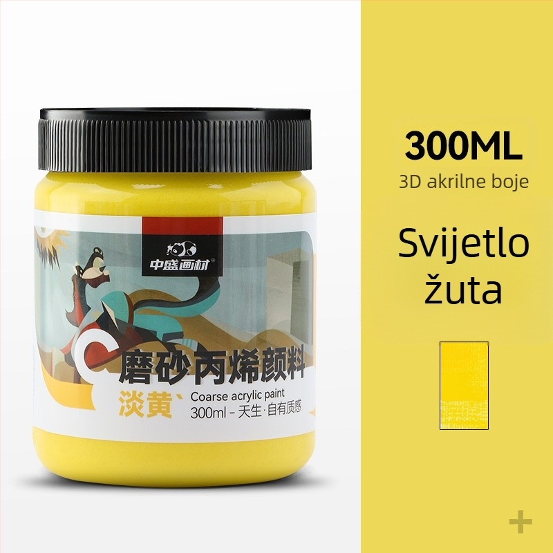 Set pigmenta za teksturnu slikanje tvrtke Zhongsheng Painting Material, polipropilenska osnova, 300 ml, 36 bočica u kutiji, IP odobrenje za umjetničko stvaranje