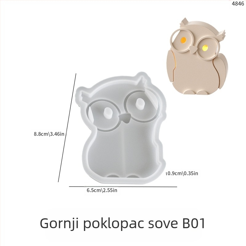 Silikonski kalup za pečenje – nepravilan oblik, silueta sove, crtani likovi životinja, DIY