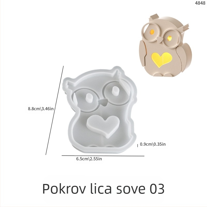 Silikonski kalup za pečenje – nepravilan oblik, silueta sove, crtani likovi životinja, DIY