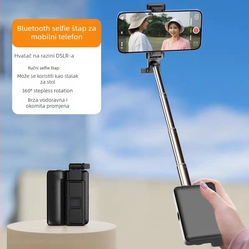 K01 E6 Bluetooth pomoćnik za snimanje mobitelom, Selfie Stick, ekološki materijali, prilagodljivo, OEM spremno