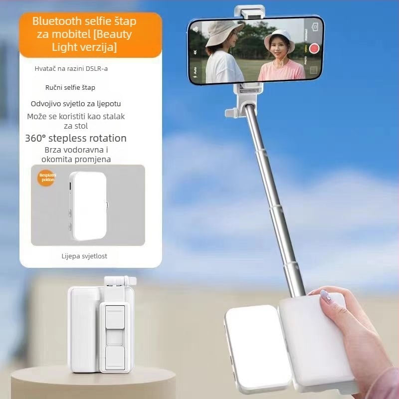 K01 E6 Bluetooth pomoćnik za snimanje mobitelom, Selfie Stick, ekološki materijali, prilagodljivo, OEM spremno