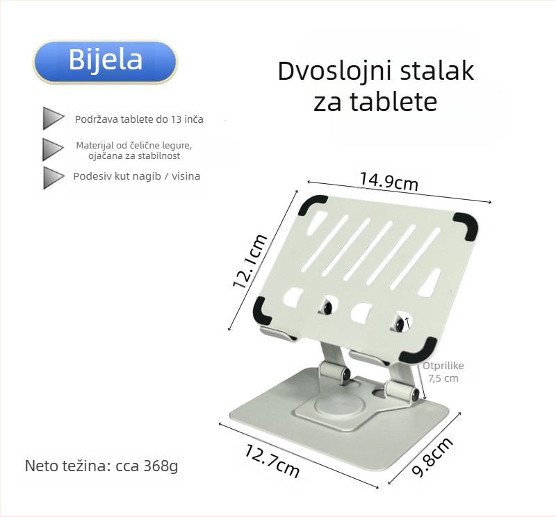 Stolni nosač za telefon i tablet s 360° rotacijom, od aluminijske legure, višenamjenski dizajn