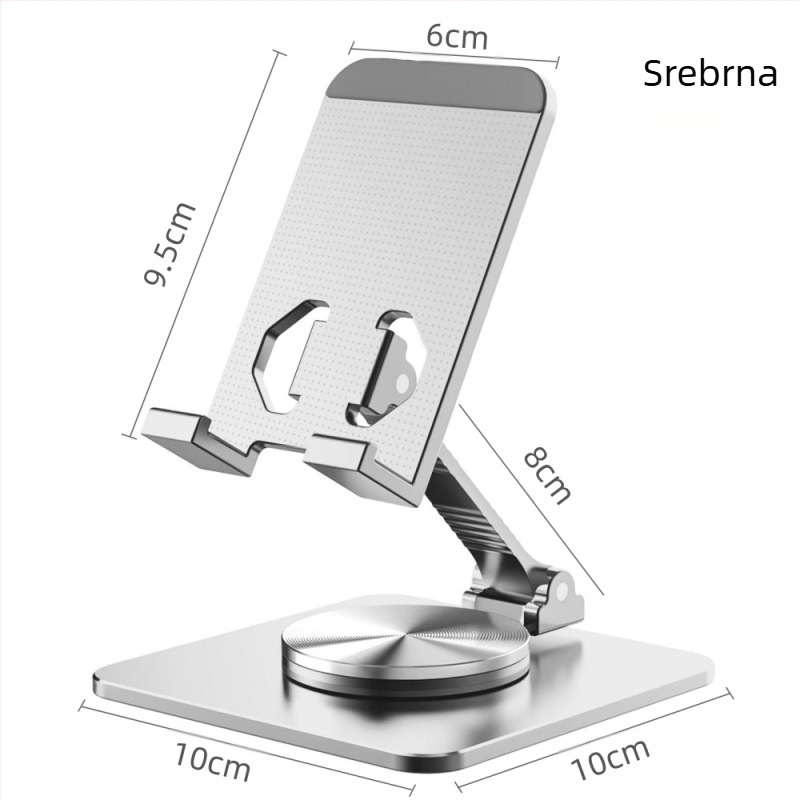 Stolni nosač za telefon i tablet s 360° rotacijom, od aluminijske legure, višenamjenski dizajn