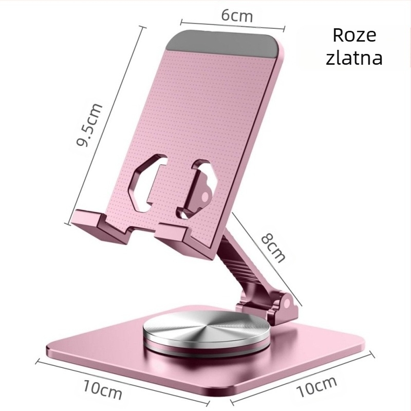 Stolni nosač za telefon i tablet s 360° rotacijom, od aluminijske legure, višenamjenski dizajn