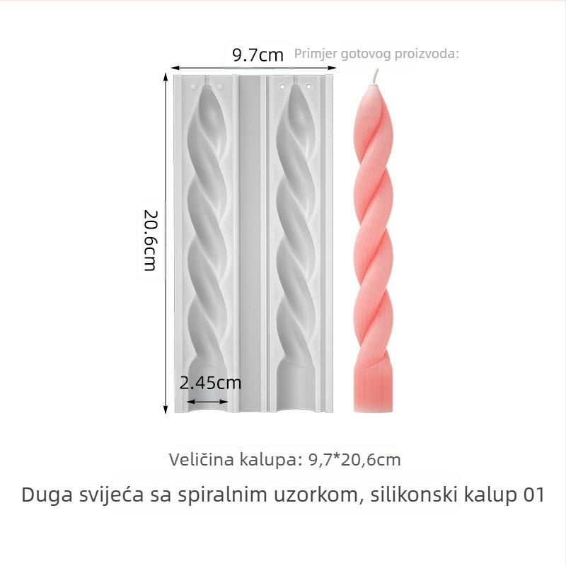 Silikonska forma za svijeće - nepravilnog oblika, za konične svijeće, kalup za pečenje