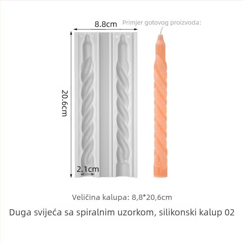 Silikonska forma za svijeće - nepravilnog oblika, za konične svijeće, kalup za pečenje