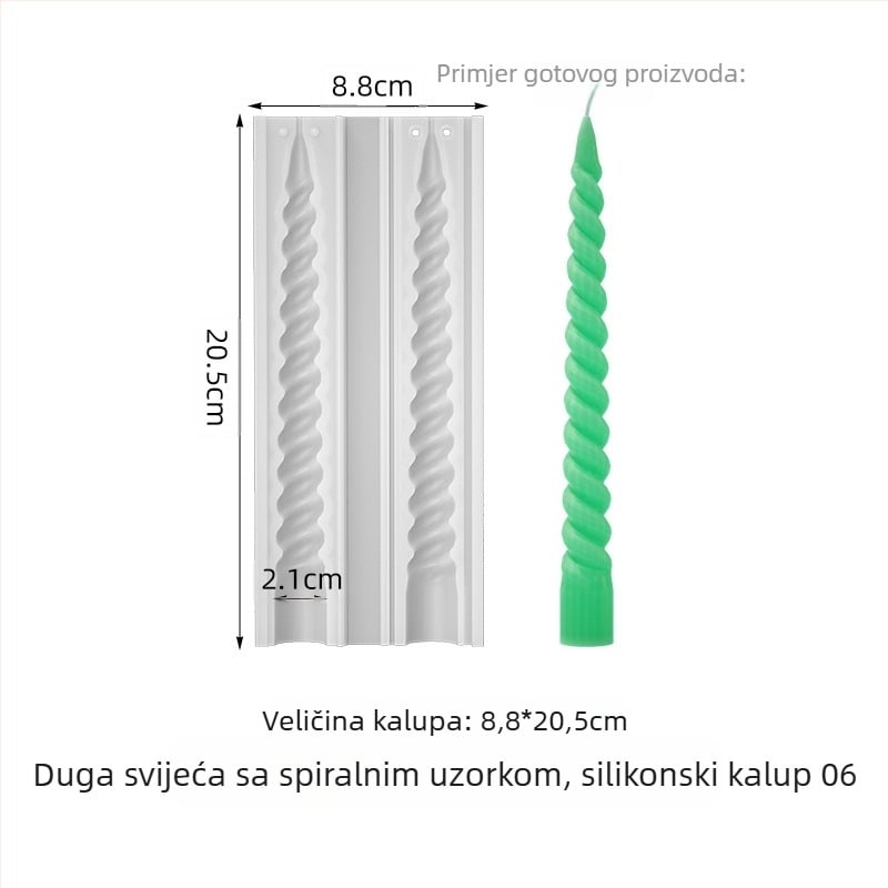Silikonska forma za svijeće - nepravilnog oblika, za konične svijeće, kalup za pečenje