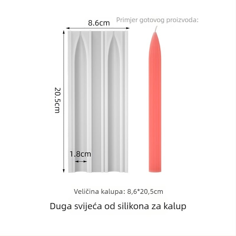 Silikonska forma za svijeće - nepravilnog oblika, za konične svijeće, kalup za pečenje