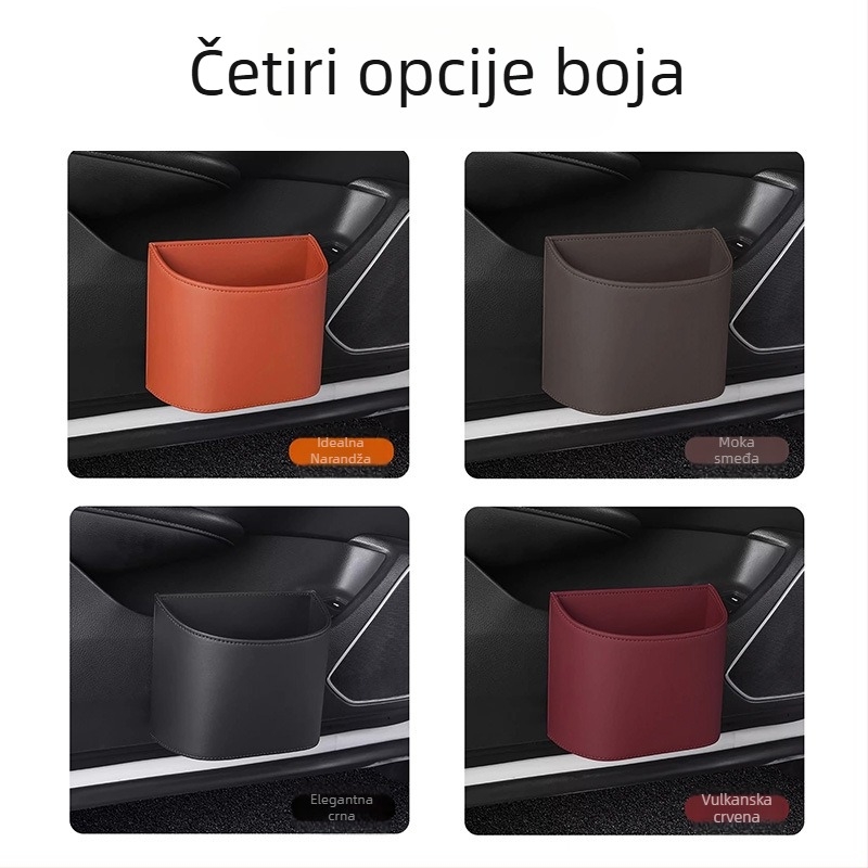 TIHOM Vješena kutija za pohranu za stražnje sjedalo – višefunkcionalni unutarnji organizator, materijali: sintetička smola i prirodna koža, univerzalna uporaba u automobilu