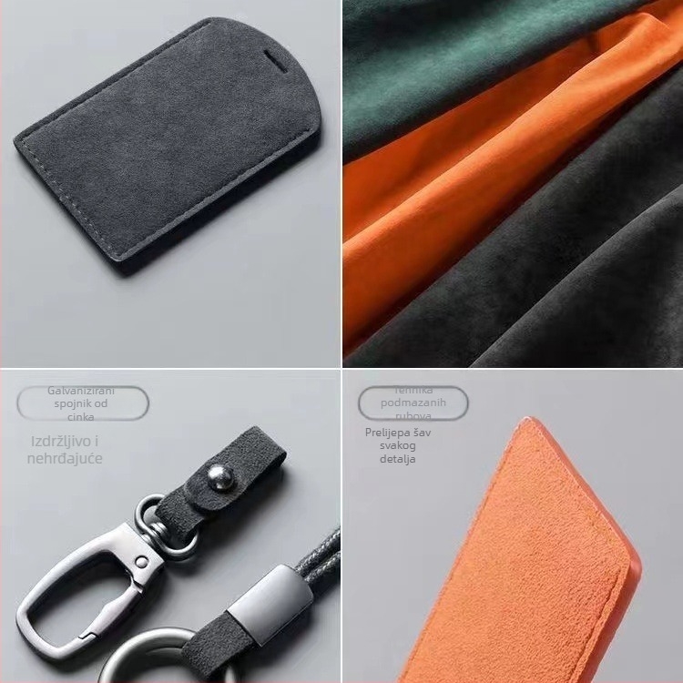 Automobilski NFC držač kartica od nubuka, kožni spremnik za identifikacijske i pristupne kartice, s užetom za ključe, Morning and Twilight, prilagodljivo