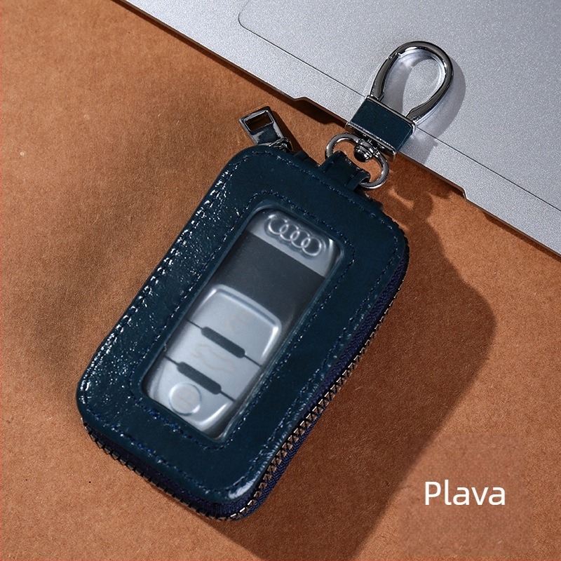 Unisex PU torbica za ključeve s dvostrukim zipom, kaiš za pojas, gradski minimalistički stil, Zima 2023