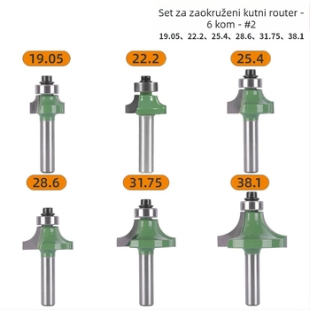 Set freza za zaobljene kutove i rubove (8 držaka, 6 kom) | glava od legure | brend Xin Edge Da | kategorija: freza za površinsku obradu | kompatibilno s graviranjem strojem | područje obrade: drvo / MDF / laminat