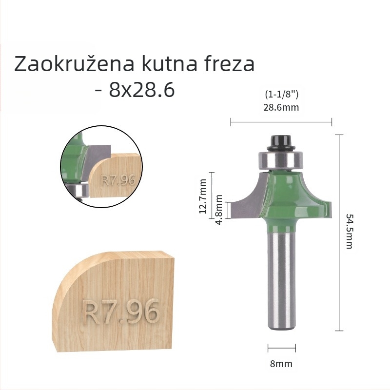 Set freza za zaobljene kutove i rubove (8 držaka, 6 kom) | glava od legure | brend Xin Edge Da | kategorija: freza za površinsku obradu | kompatibilno s graviranjem strojem | područje obrade: drvo / MDF / laminat