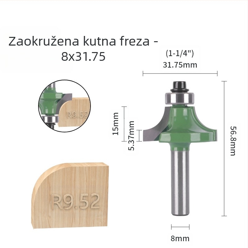 Set freza za zaobljene kutove i rubove (8 držaka, 6 kom) | glava od legure | brend Xin Edge Da | kategorija: freza za površinsku obradu | kompatibilno s graviranjem strojem | područje obrade: drvo / MDF / laminat