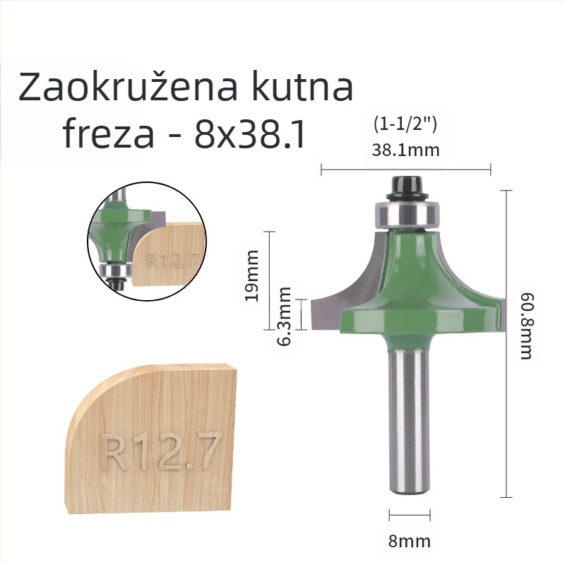 Set freza za zaobljene kutove i rubove (8 držaka, 6 kom) | glava od legure | brend Xin Edge Da | kategorija: freza za površinsku obradu | kompatibilno s graviranjem strojem | područje obrade: drvo / MDF / laminat