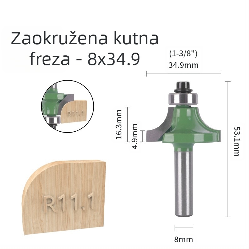 Set freza za zaobljene kutove i rubove (8 držaka, 6 kom) | glava od legure | brend Xin Edge Da | kategorija: freza za površinsku obradu | kompatibilno s graviranjem strojem | područje obrade: drvo / MDF / laminat