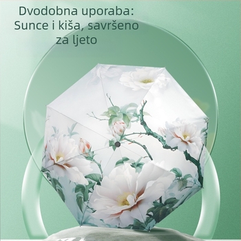 Suncobran s digitalnom otiskom, UV zaštita UPF > 40, metalni okvir s 8 krakova, tkanina 190T, ručno otvaranje i zatvaranje, plastična ručka