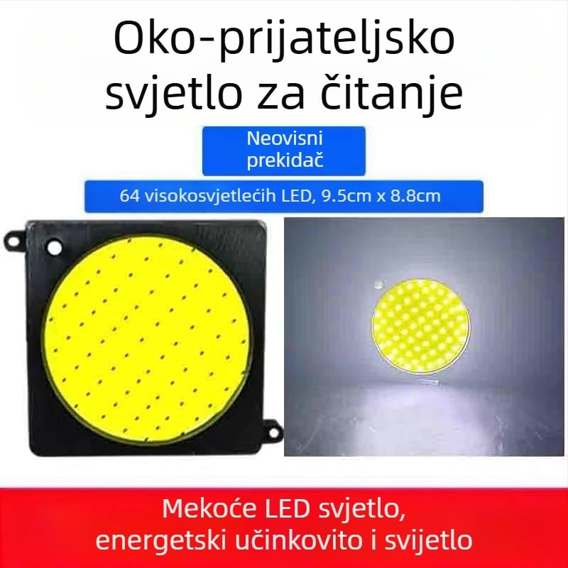 LED COB unutarnje čitaće svjetlo za kabinu vozila — 12-85V, aluminijska COB pločica, 54/64/87/108 LED dioda, pogodno za kamione, automobile, poluprikolice, kombije i autobuse