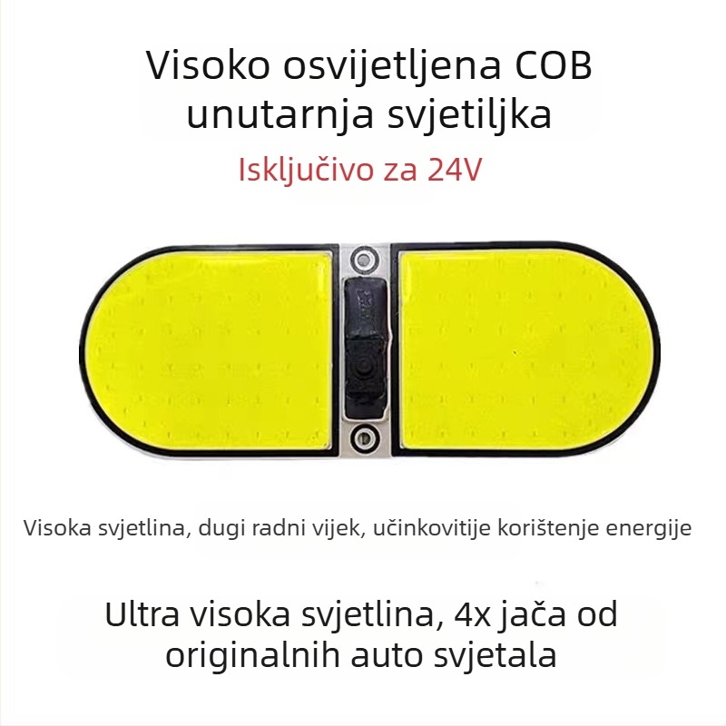 LED COB unutarnje čitaće svjetlo za kabinu vozila — 12-85V, aluminijska COB pločica, 54/64/87/108 LED dioda, pogodno za kamione, automobile, poluprikolice, kombije i autobuse