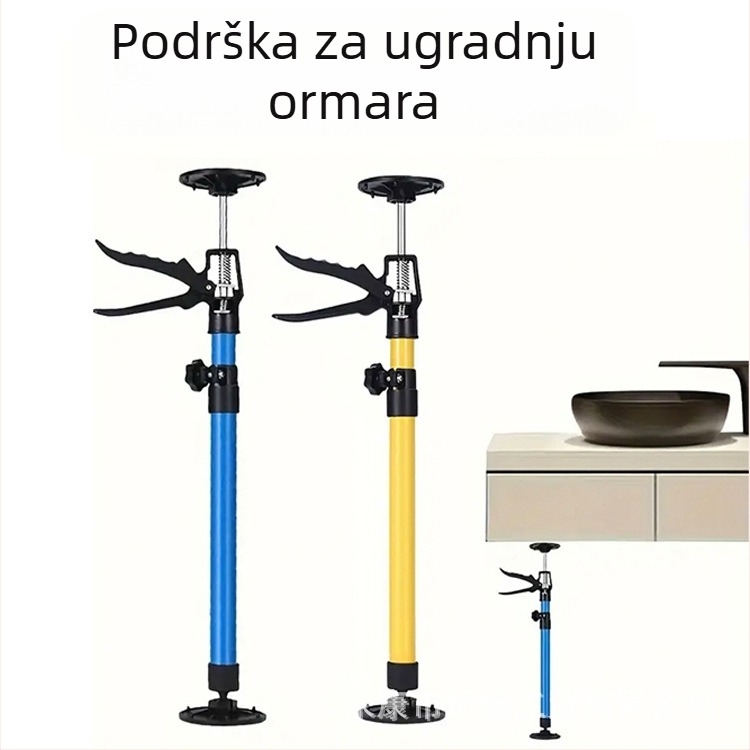 Držač za montažu visećih ormarića s teleskopskom šipkom, podrška za suhozid i alat za stolarske radove na stropu