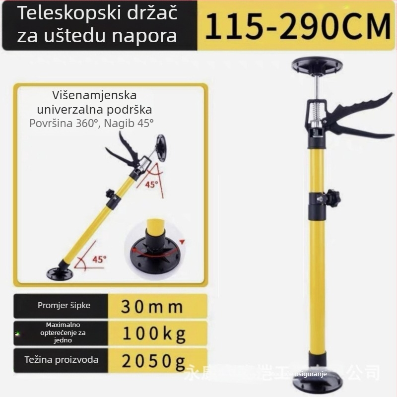 Držač za montažu visećih ormarića s teleskopskom šipkom, podrška za suhozid i alat za stolarske radove na stropu