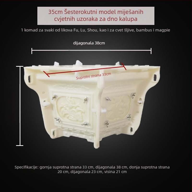 Šesterokutna plastična forma za betonske posude – DIY uređenje vrta, model posude, građevinska šablona