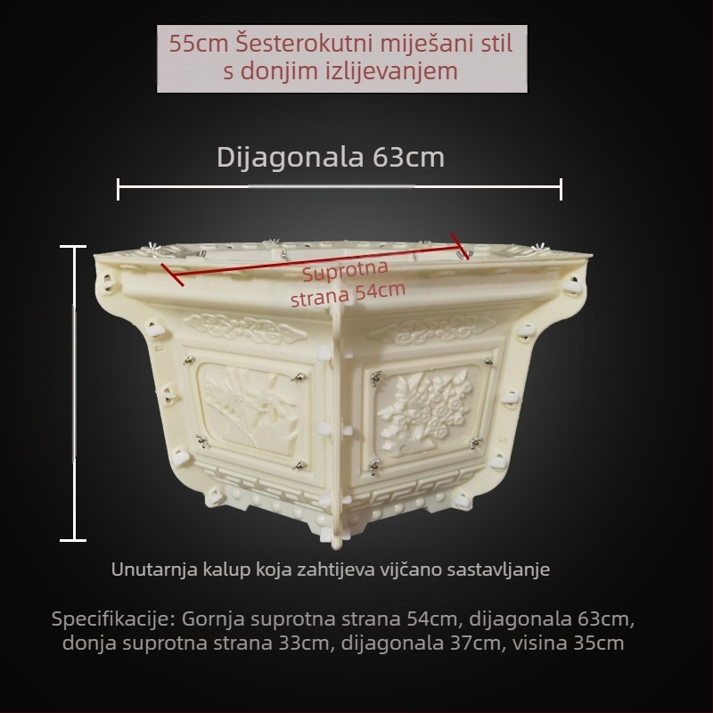 Šesterokutna plastična forma za betonske posude – DIY uređenje vrta, model posude, građevinska šablona