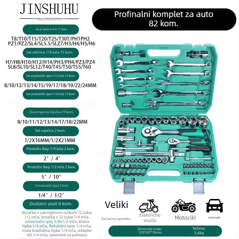 Metal tiger Set alata za popravak automobila sa ráčnim ključem, krom-vanadij čelik, za popravak automobila i strojeva