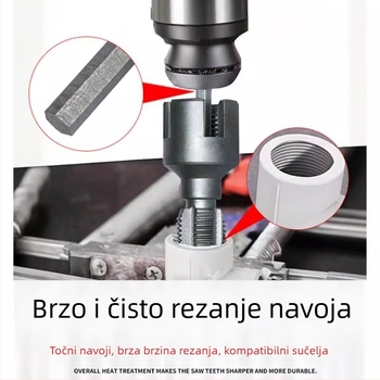 Alat za navojenje PPR cijevi s integriranim unutarnjim i vanjskim navojem — kompatibilno s 1/2\" i 3/4\" cijevima, kućni popravci i DIY