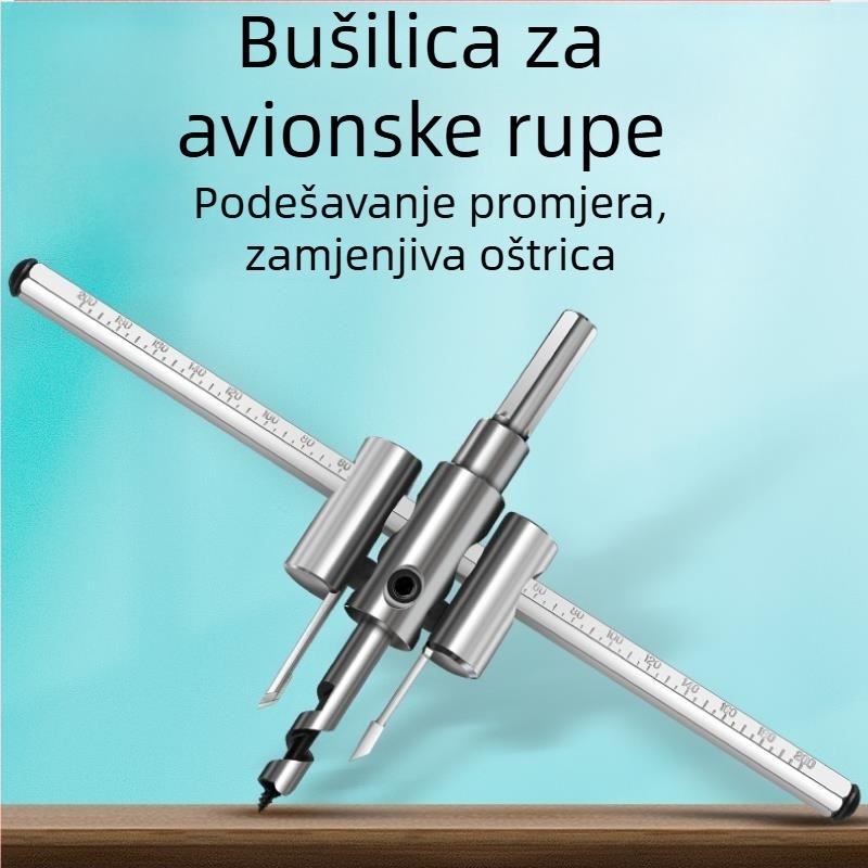 DIY podesivi otvorivač rupa od legure visoke čvrstoće avionskog tipa – svrdlo za drvo, gips ploču, downlight i plastiku