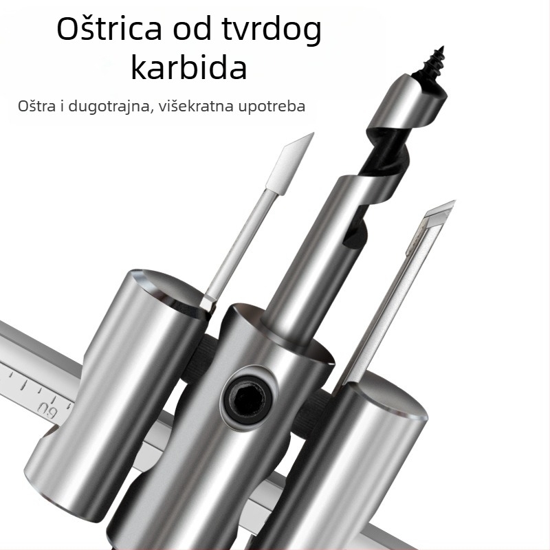 DIY podesivi otvorivač rupa od legure visoke čvrstoće avionskog tipa – svrdlo za drvo, gips ploču, downlight i plastiku