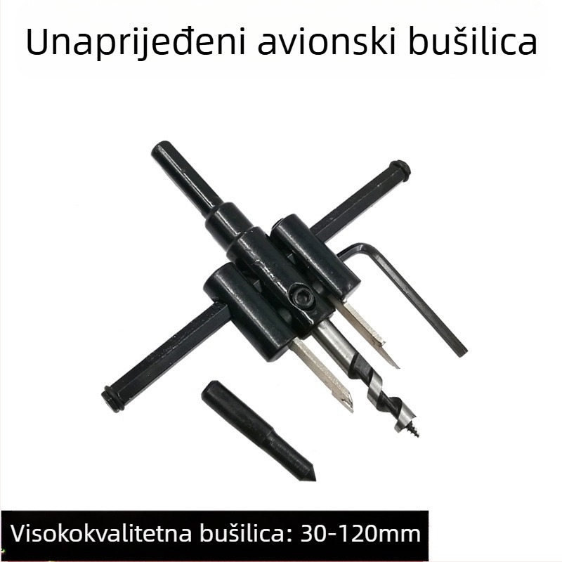 DIY podesivi otvorivač rupa od legure visoke čvrstoće avionskog tipa – svrdlo za drvo, gips ploču, downlight i plastiku