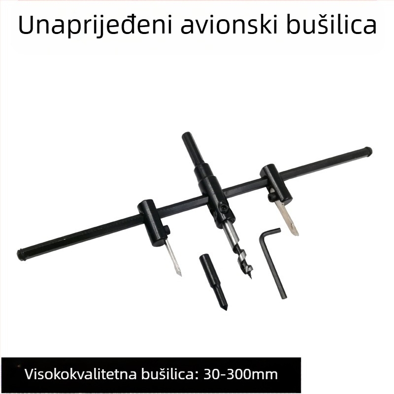 DIY podesivi otvorivač rupa od legure visoke čvrstoće avionskog tipa – svrdlo za drvo, gips ploču, downlight i plastiku