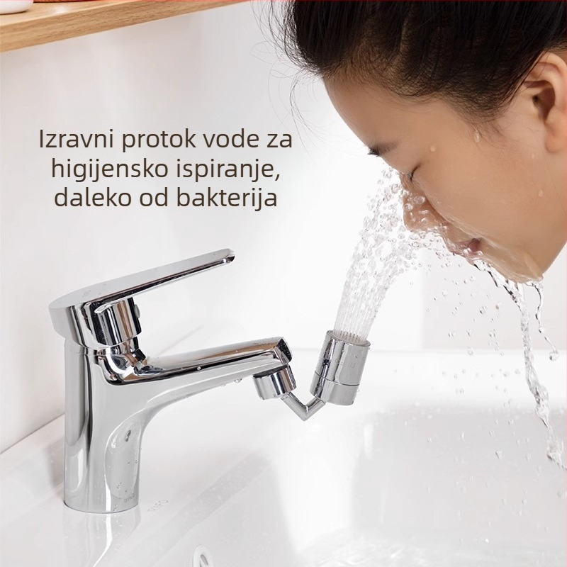 Univerzalni aerator slavine – produženje za kupaonicu, protiv prskanja, bakreno tijelo, spiralno priključivanje, ugradnja 22-24, elektroplatirani završni sloj